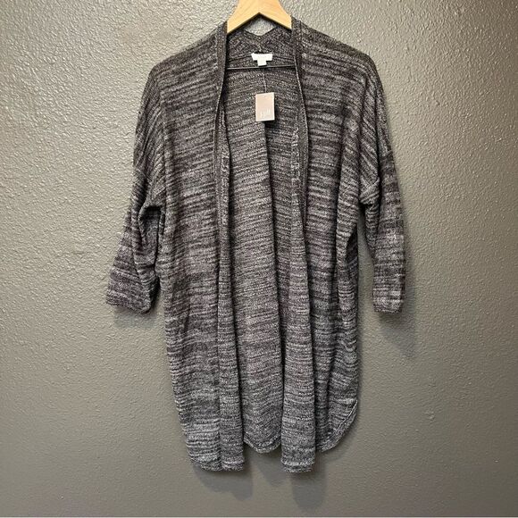 J. Jill, Pure Jill, Linen blend Heather textured open front cardigan, medium - Picture 1 of 10